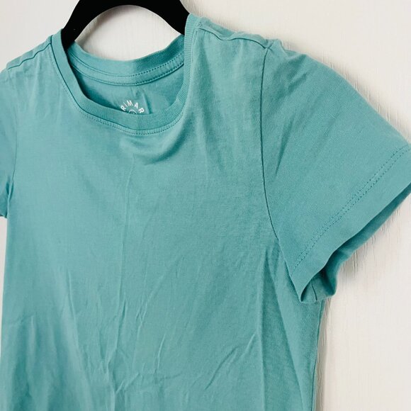 Primary 100% Cotton Solid Ocean Blue Tee Shirt Kids Size 10 - Picture 3 of 5